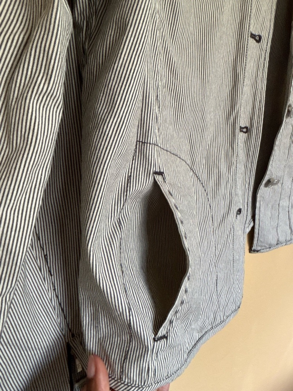 Faconnable Light Gray Pinstripe Shirt Jacket - Picture 7 of 14